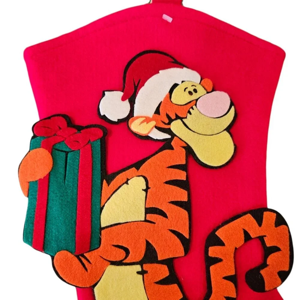 VTG 90s Santa's Best TIGGER 3D Felt Christmas Stocking Red NEW NWT‎ Disney